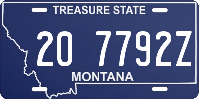 MT license plate 207792Z