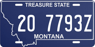 MT license plate 207793Z