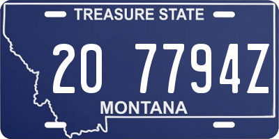 MT license plate 207794Z