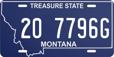MT license plate 207796G