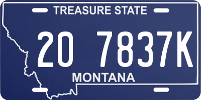 MT license plate 207837K