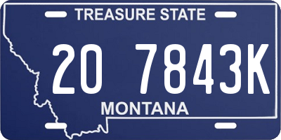MT license plate 207843K