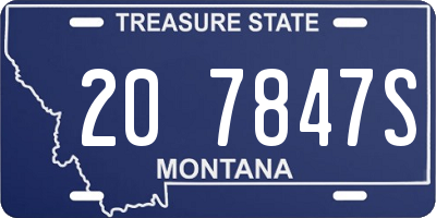 MT license plate 207847S