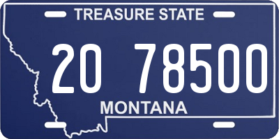 MT license plate 207850O