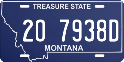 MT license plate 207938D