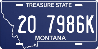 MT license plate 207986K