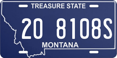 MT license plate 208108S