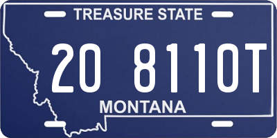 MT license plate 208110T