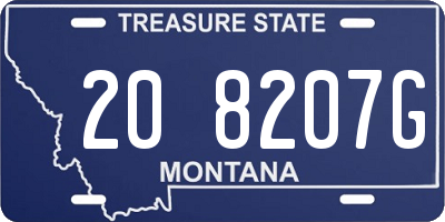 MT license plate 208207G