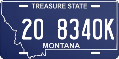 MT license plate 208340K