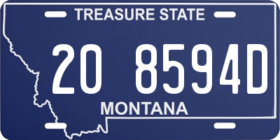 MT license plate 208594D