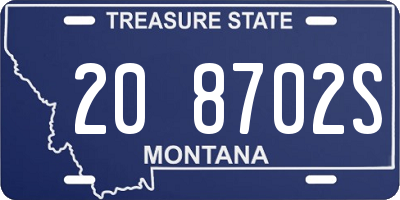 MT license plate 208702S