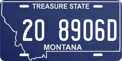 MT license plate 208906D