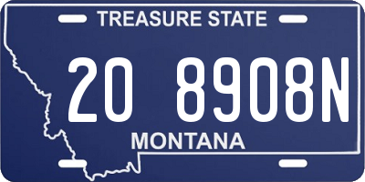 MT license plate 208908N
