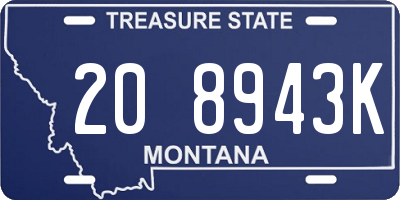 MT license plate 208943K