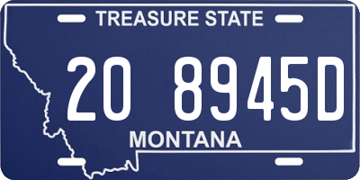 MT license plate 208945D