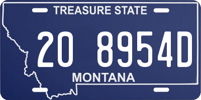 MT license plate 208954D