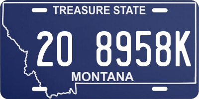 MT license plate 208958K