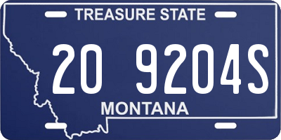 MT license plate 209204S