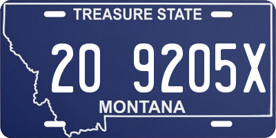 MT license plate 209205X