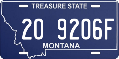 MT license plate 209206F