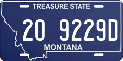 MT license plate 209229D