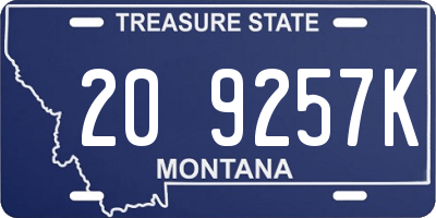MT license plate 209257K