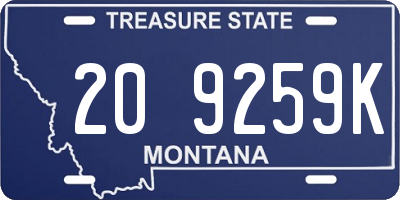 MT license plate 209259K