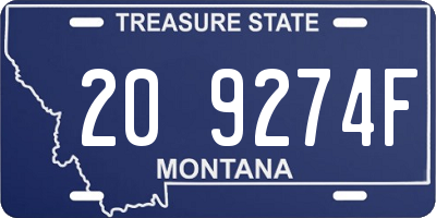 MT license plate 209274F