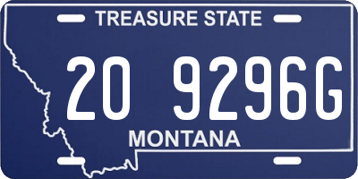 MT license plate 209296G