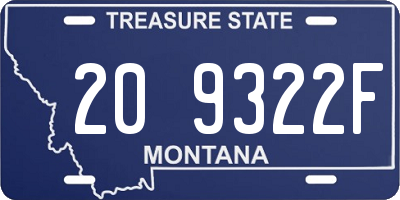 MT license plate 209322F
