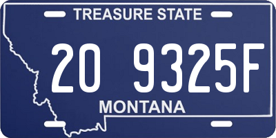 MT license plate 209325F