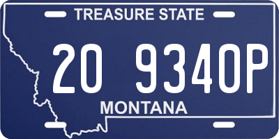 MT license plate 209340P