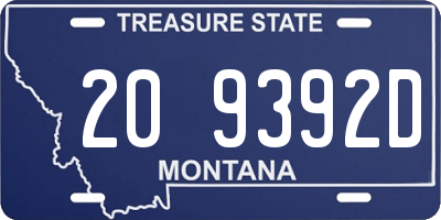 MT license plate 209392D