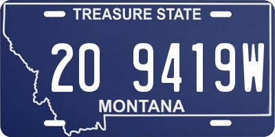 MT license plate 209419W
