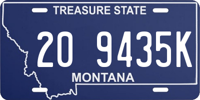 MT license plate 209435K