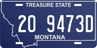 MT license plate 209473D
