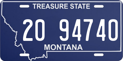 MT license plate 209474O