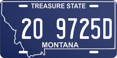 MT license plate 209725D