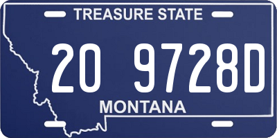 MT license plate 209728D