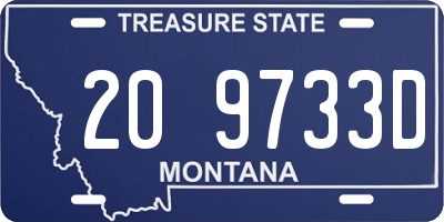 MT license plate 209733D