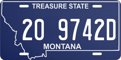 MT license plate 209742D