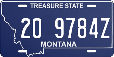 MT license plate 209784Z