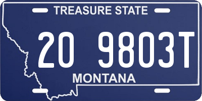 MT license plate 209803T
