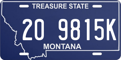 MT license plate 209815K