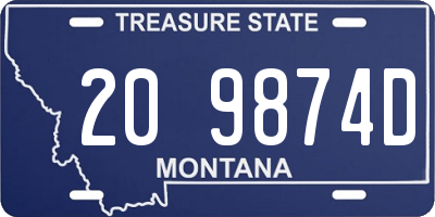 MT license plate 209874D