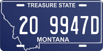 MT license plate 209947D