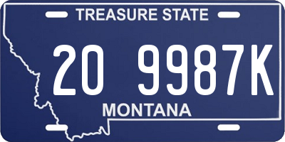 MT license plate 209987K