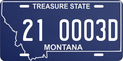 MT license plate 210003D