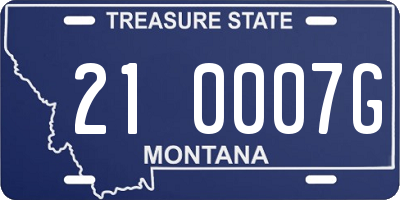 MT license plate 210007G
